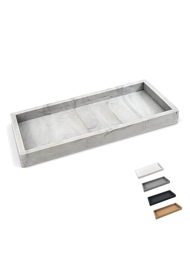 Spacewiser Countertop and Vanity Tray - Small 7.7” Silicone Tray for Soap Dispenser Bottles, Sponge Holder for Kitchen Sink Caddy Organizer, Bathroom Trays, Dish Soap Holder for Kitchen Counter, Keys - Image 1